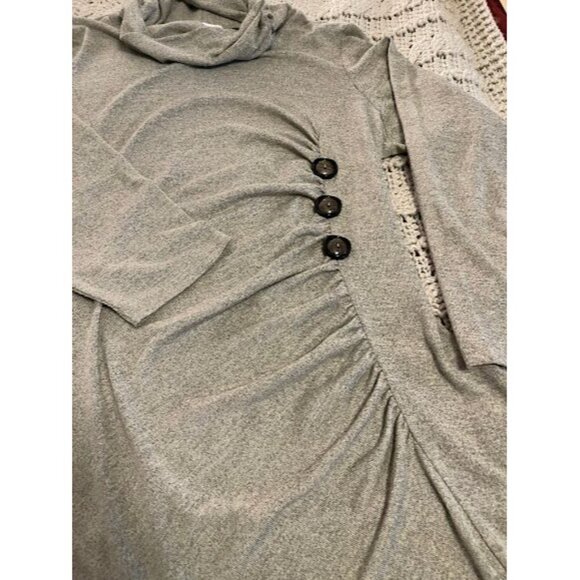 Indigo Soul Womens 2XL Cowl Neck Tunic Top With Button Detail & Ruched Side - Picture 13 of 16